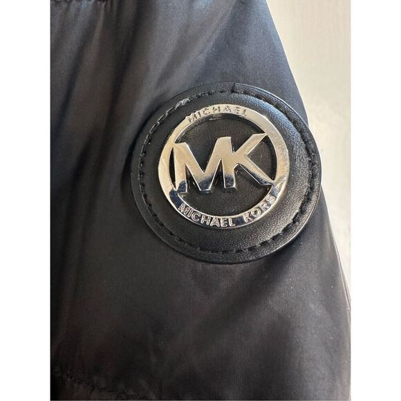 Michael Kors size XS black DOWN coat long puffer with hood and inner bib - Picture 4 of 12